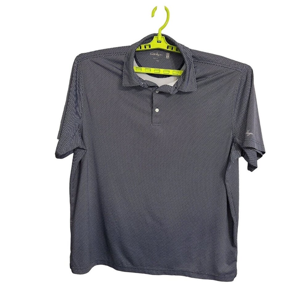 Walter Hagen 11 Majors Men's Golf Polo Shirt SZ XXL Navy Blue Small White Stripe
